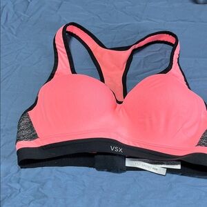 Victoria's Secret Coral and Black Sports Bra